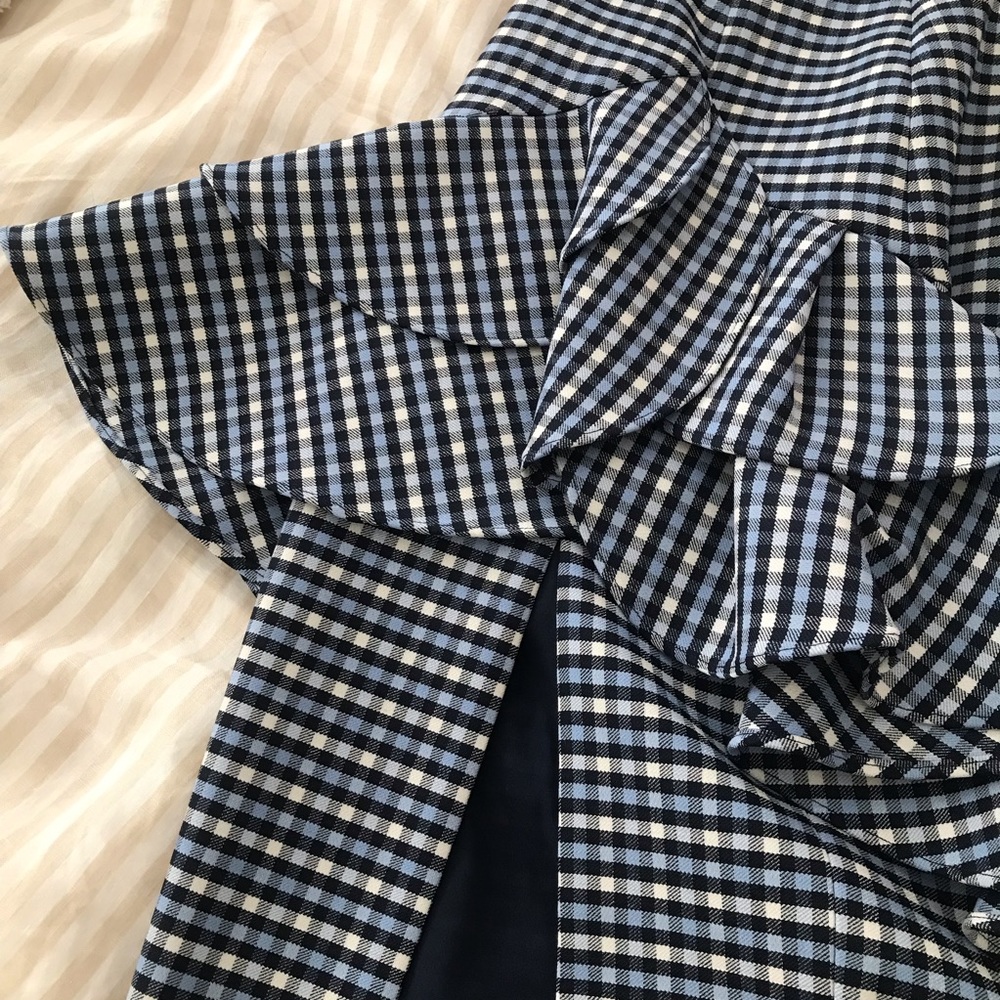 Michael Kors Collection Blue and White Checkered Pencil Skirt - Picture 4 of 11
